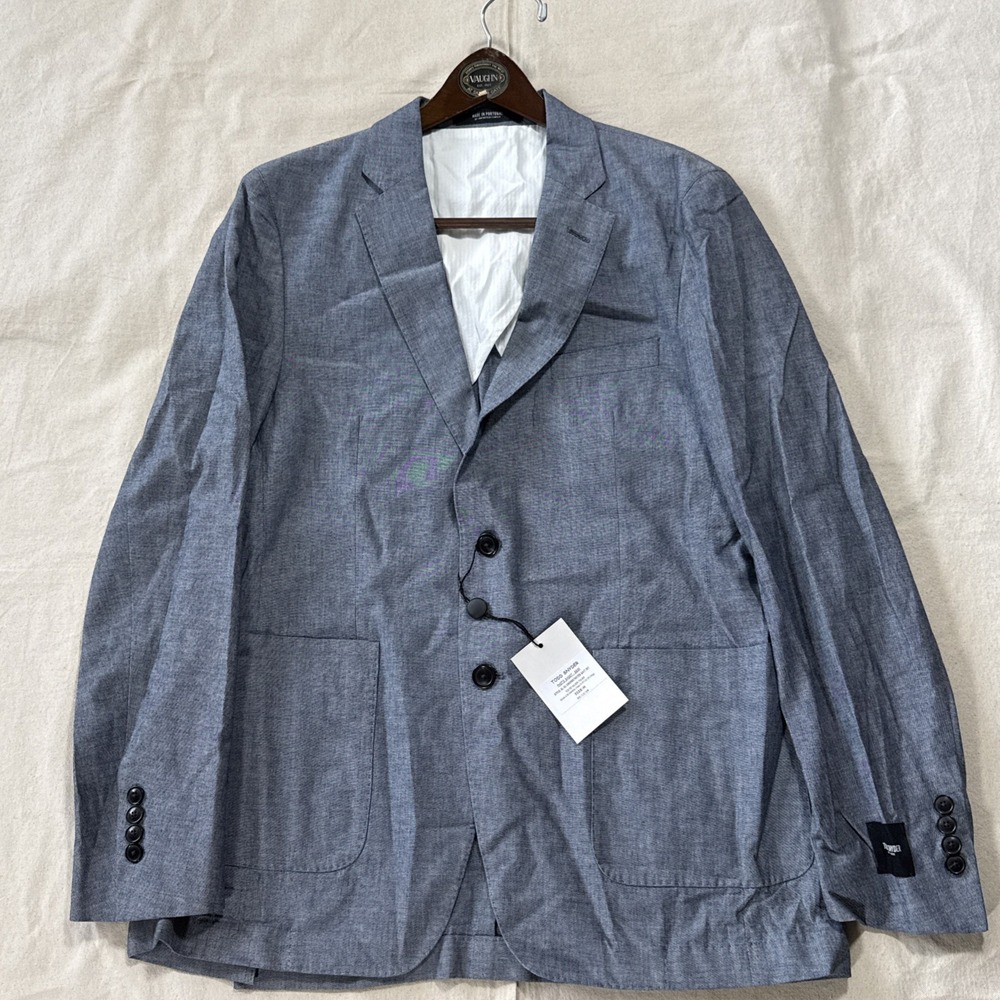 Todd Snyder Cotton Unconstructed Suit Jacket Albiate Chambray Indigo Sutton Fit